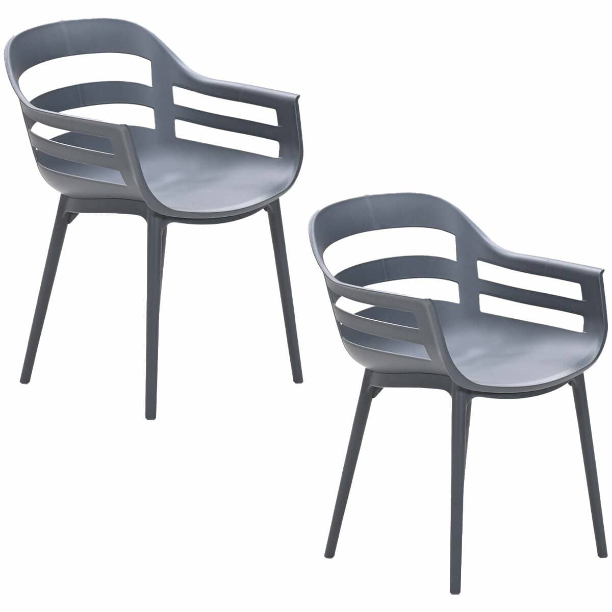 garden impressions sunny tuinstoel donker grijs 2 stuks