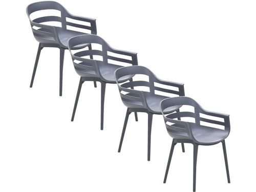 Garden Impressions Sunny tuinstoel donker grijs - 4 stuks