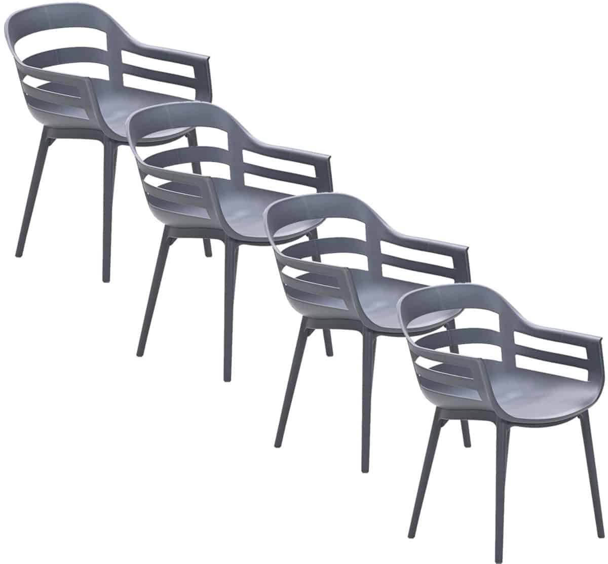 garden impressions sunny tuinstoel donker grijs 4 stuks