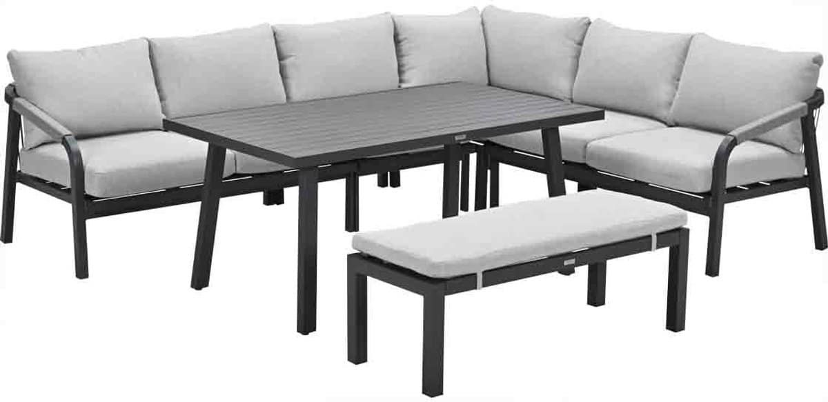 garden impressions tarera lounge dining set 6 delig donker grijs
