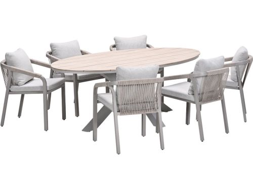 Garden Impressions Tarera tuinset 7-delig dakar sand - Tulli tuintafel