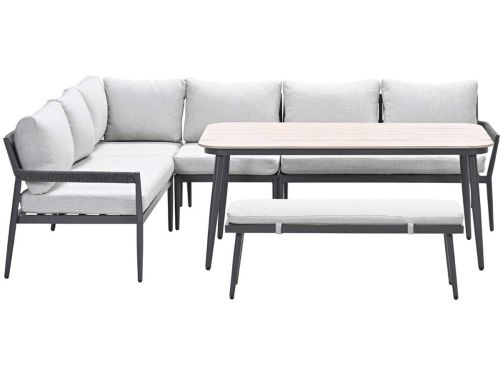 Garden Impressions Tineo lounge dining set 6-delig - donker grijs