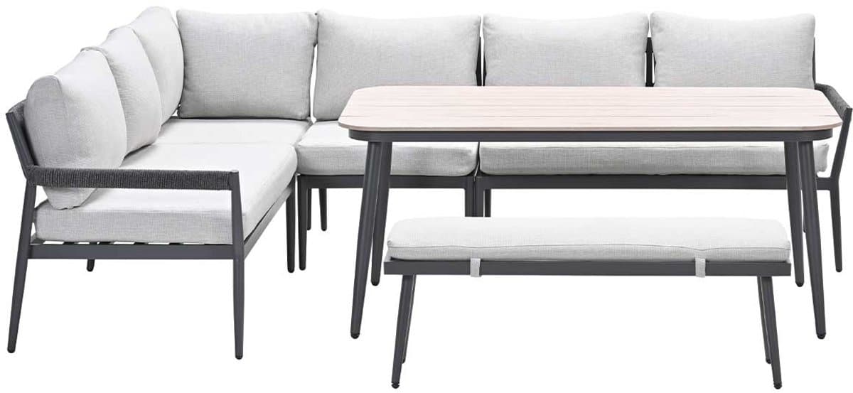 garden impressions tineo lounge dining set 6 delig donker grijs