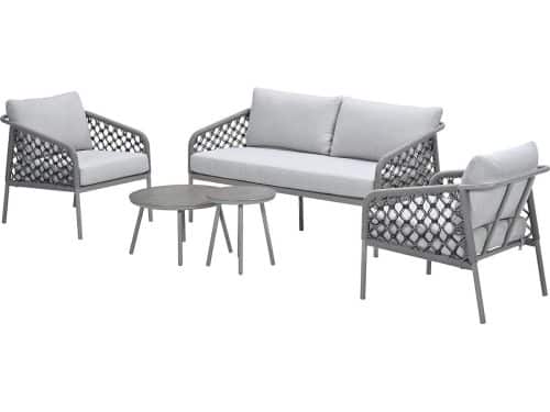 Garden Impressions Torinto loungeset - taupe - rope zand