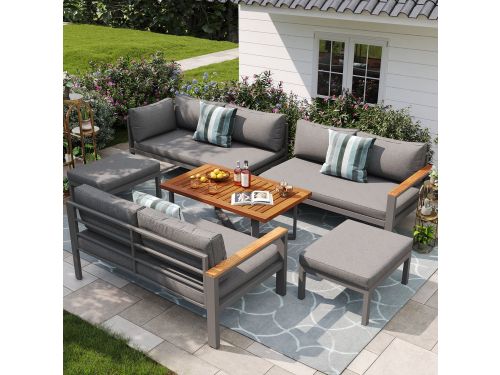 Gartenlounge-Set voor 7-8 Personen - Complete Tuinset met 3 Dubbele