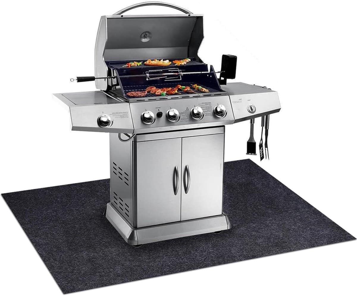 gas grill mat bbq vloermat terras bescherming