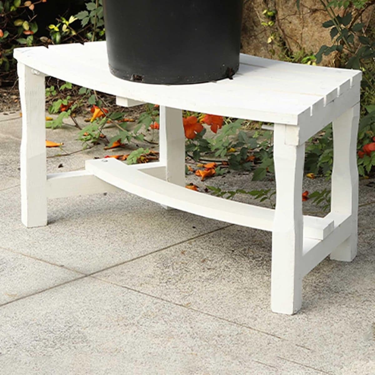 gebogen boombank houten tuinbank buiten zitten weerbestendig