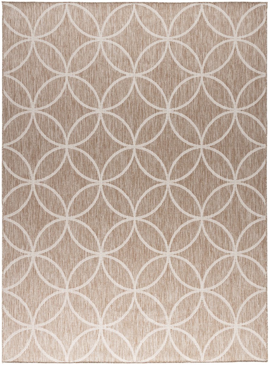 geometrisch buitenkleed faro ripple beige 200×290 cm