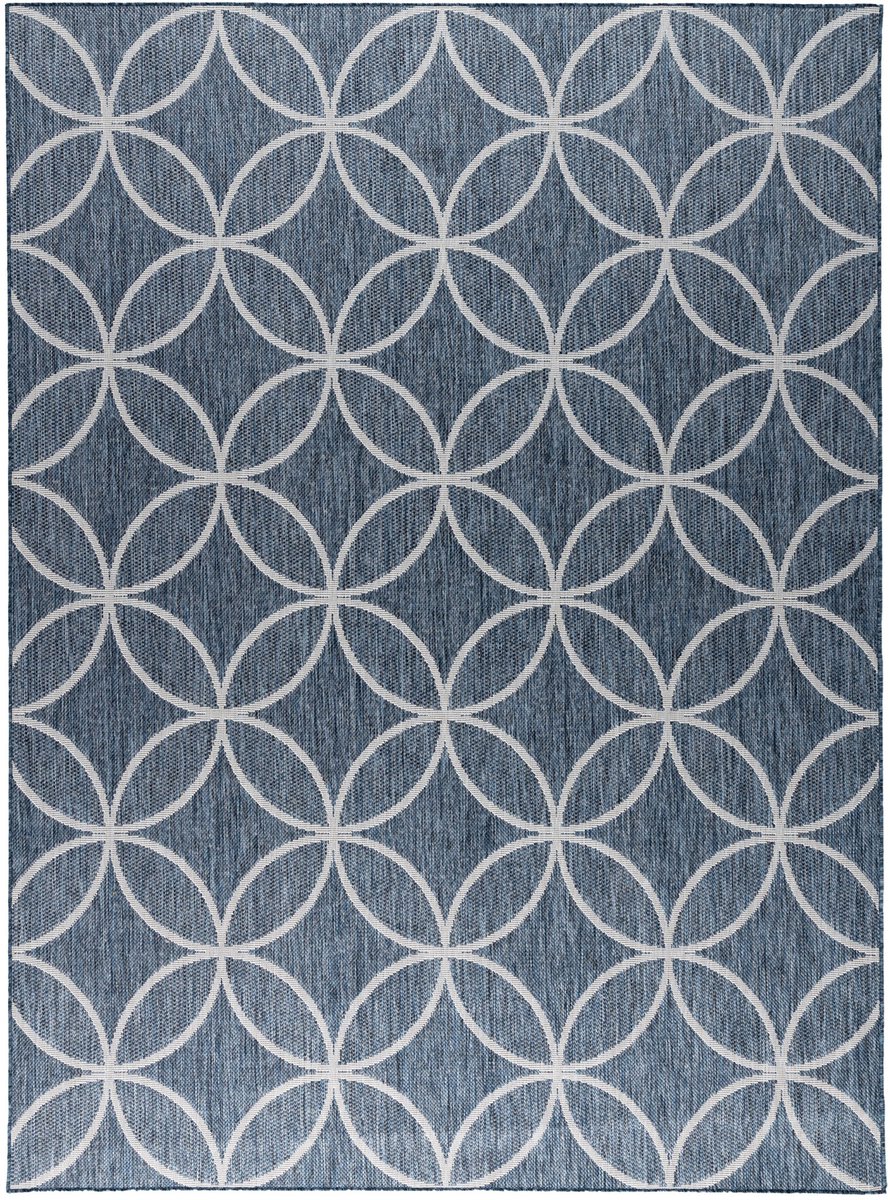 geometrisch buitenkleed faro ripple blauw 200×290 cm