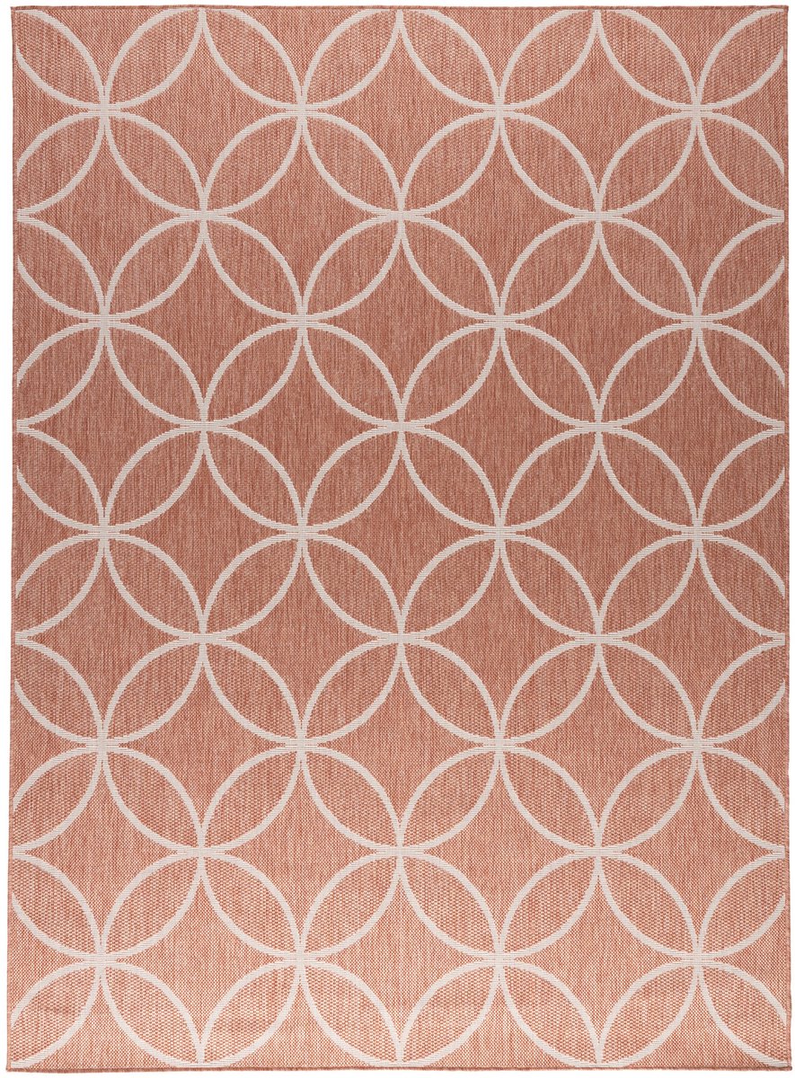 geometrisch buitenkleed faro ripple roze 200×290 cm