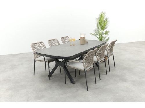 GI Swifty/Ponto stapelbare tuinset voor 6 personen 220x100 cm.