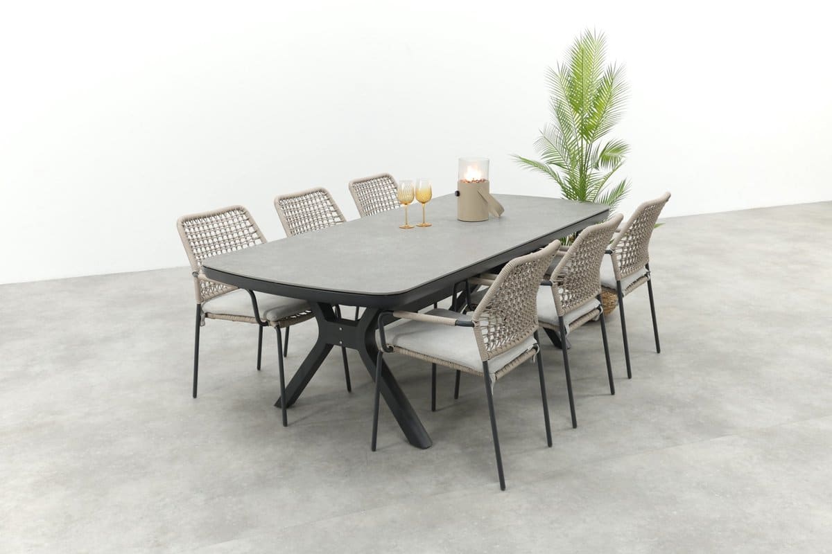 gi swifty/ponto stapelbare tuinset voor 6 personen 220×100 cm.