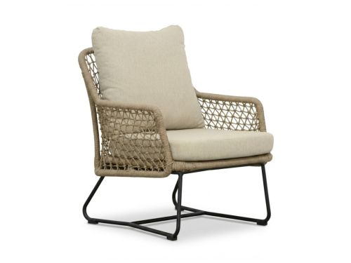 Gianna low dining tuinstoel | touw + aluminium | Sahara Dust