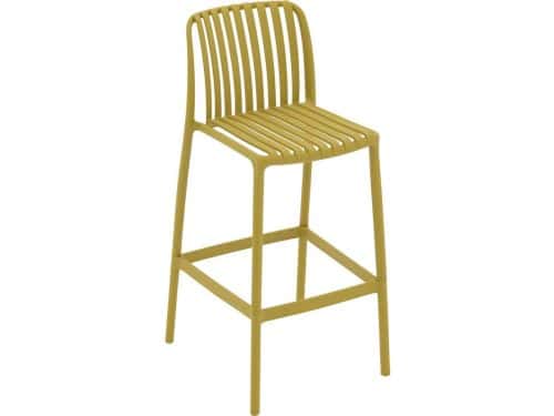 Goossens Barstoel Lygeke - Kunststof - geel - 50 x