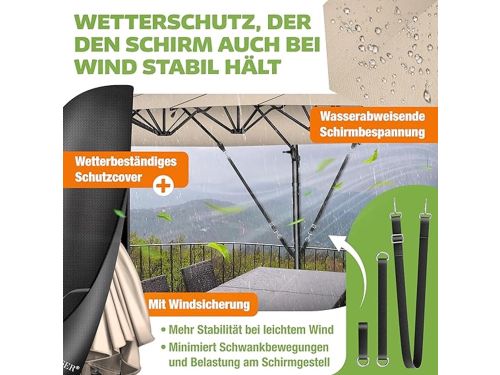 Grand-Panoramic XXL Dubbele Zweefparasol 460 x 270 cm met 360°