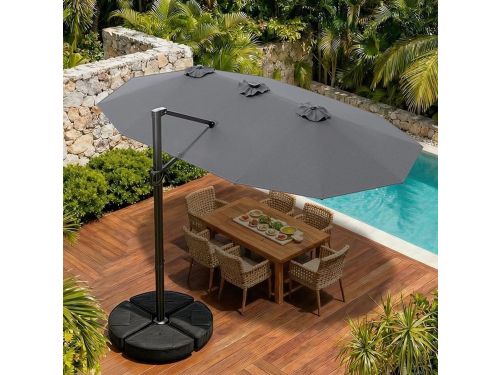 GrandLux XL Cantilever Zweefparasol 4,5m - Rechthoekig Dubbel Dak met
