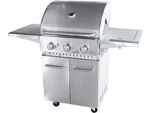 Grilluxe RVS gasbarbecue 3 branders met zijbrander