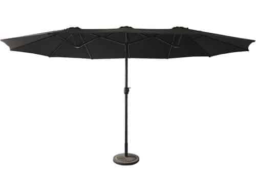 Grote dubbele zweefparasol zwart 2,7x4,6m voor tuin en terras