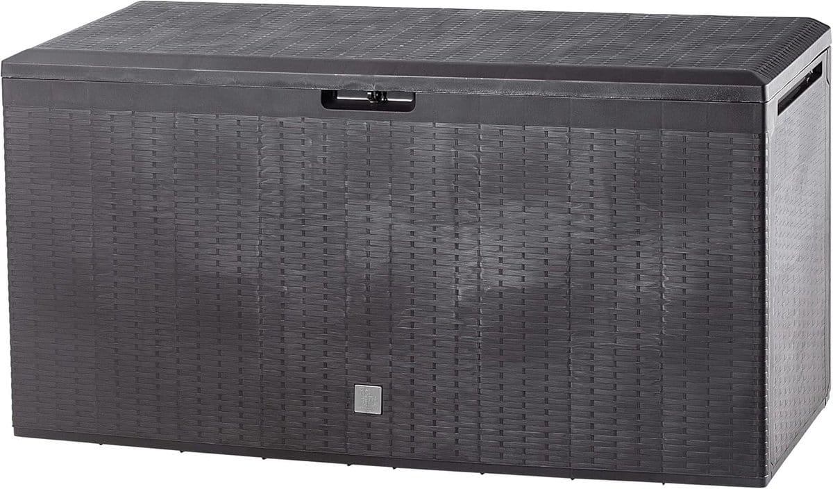 grote kunststof tuinkist 290l waterdichte opbergbox met handgrepen voor