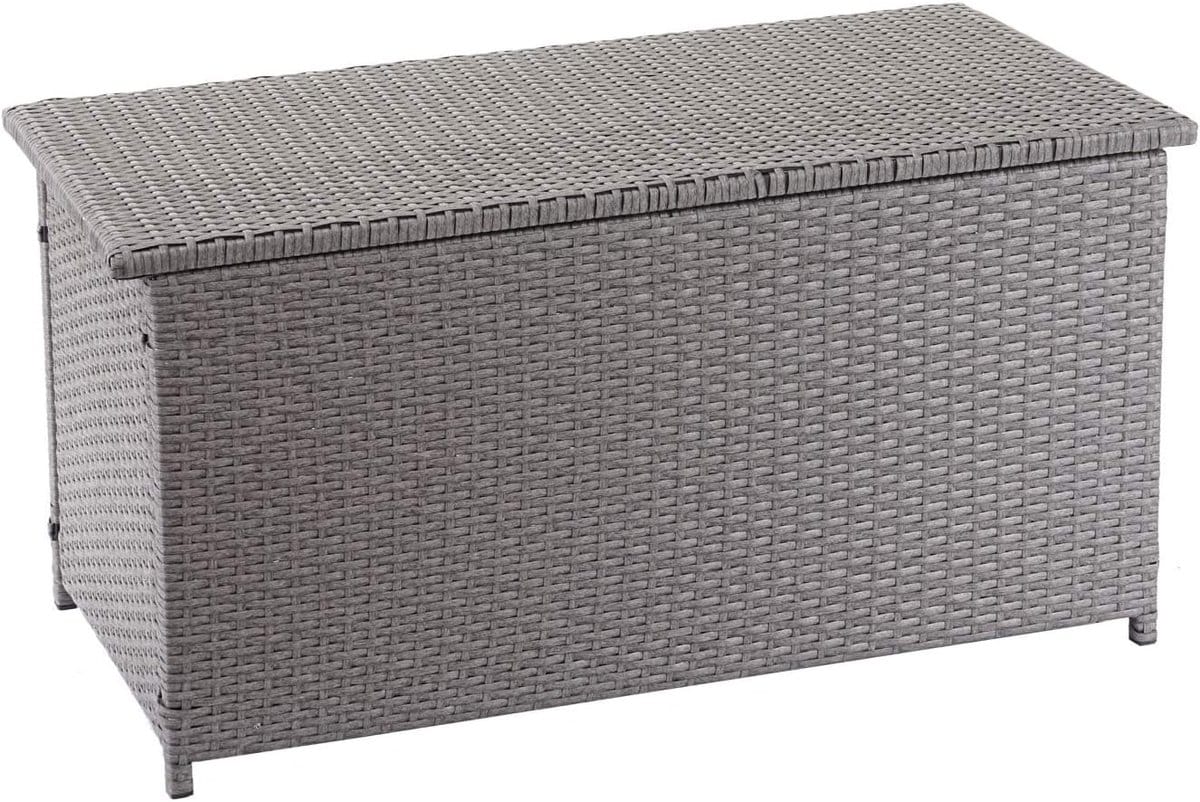 grote polyrotan kussenbox tuinkist 320l in grijs ideaal voor