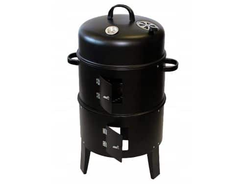 Grote Ronde Houtskool BBQ met Rookoven, Thermometer & Rooster