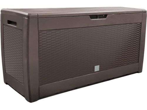 Grote Tuinkist 310L Polypropyleen Rotan Stijl Bruin - Waterbestendige Opbergbox