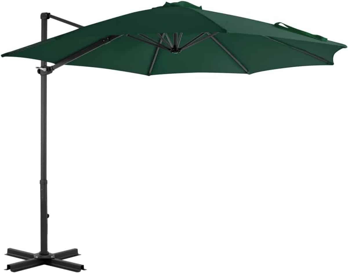 grote tuinparasol 300×238 cm zweefparasol groen aluminium