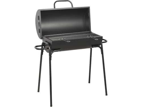 Grote Zwarte Metalen Barrel BBQ Barbecue op Houtskool 60cm