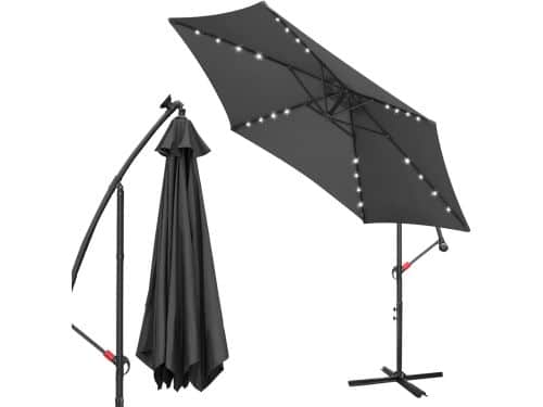 Grote Zweefparasol 3.5m Aluminium met UV-bescherming en LED-verlichting voor Tuin