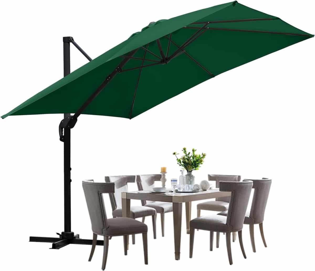 grote zweefparasol 300×300 cm 360 graden draaibaar & kantelbaar