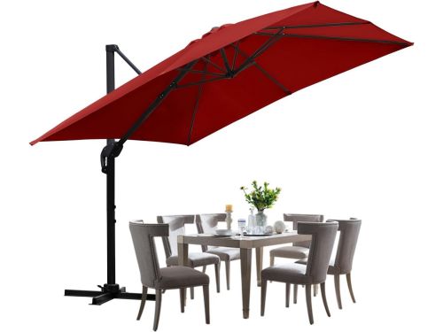 Grote Zweefparasol 300x300 cm - 360° Draaibaar en Kantelbaar