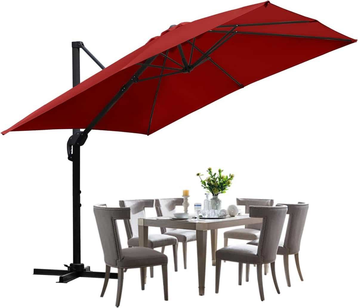 grote zweefparasol 300×300 cm 360° draaibaar en kantelbaar