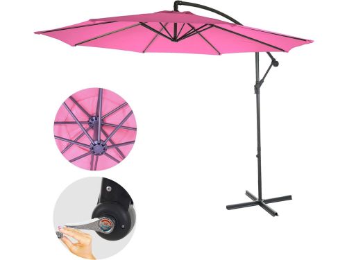 Grote Zweefparasol Ø 3 meter Kantelbaar en Traploos Verstelbaar met