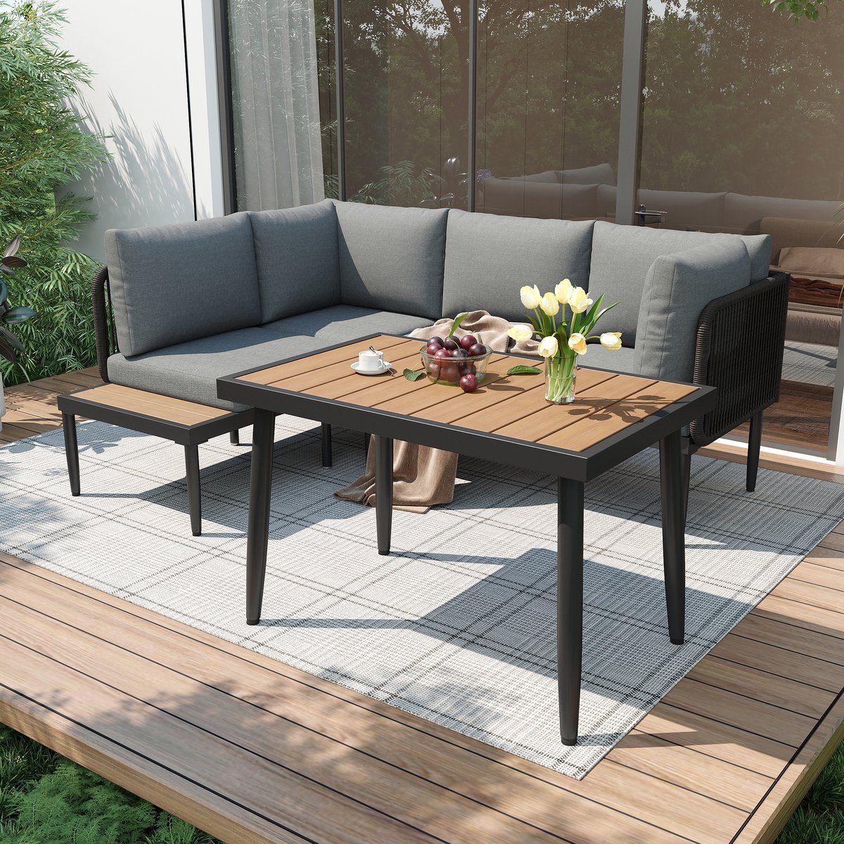 gutent dining loungesets hoekbank eettafel verzinkt staal
