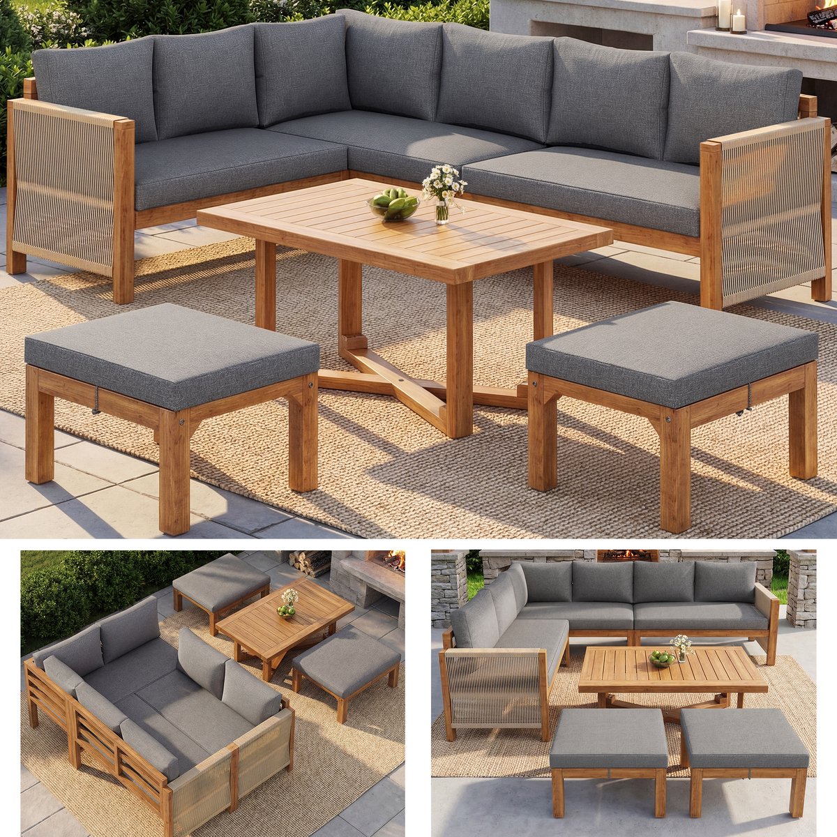 gutent hoek loungesets acacia hout 6 zitsbank