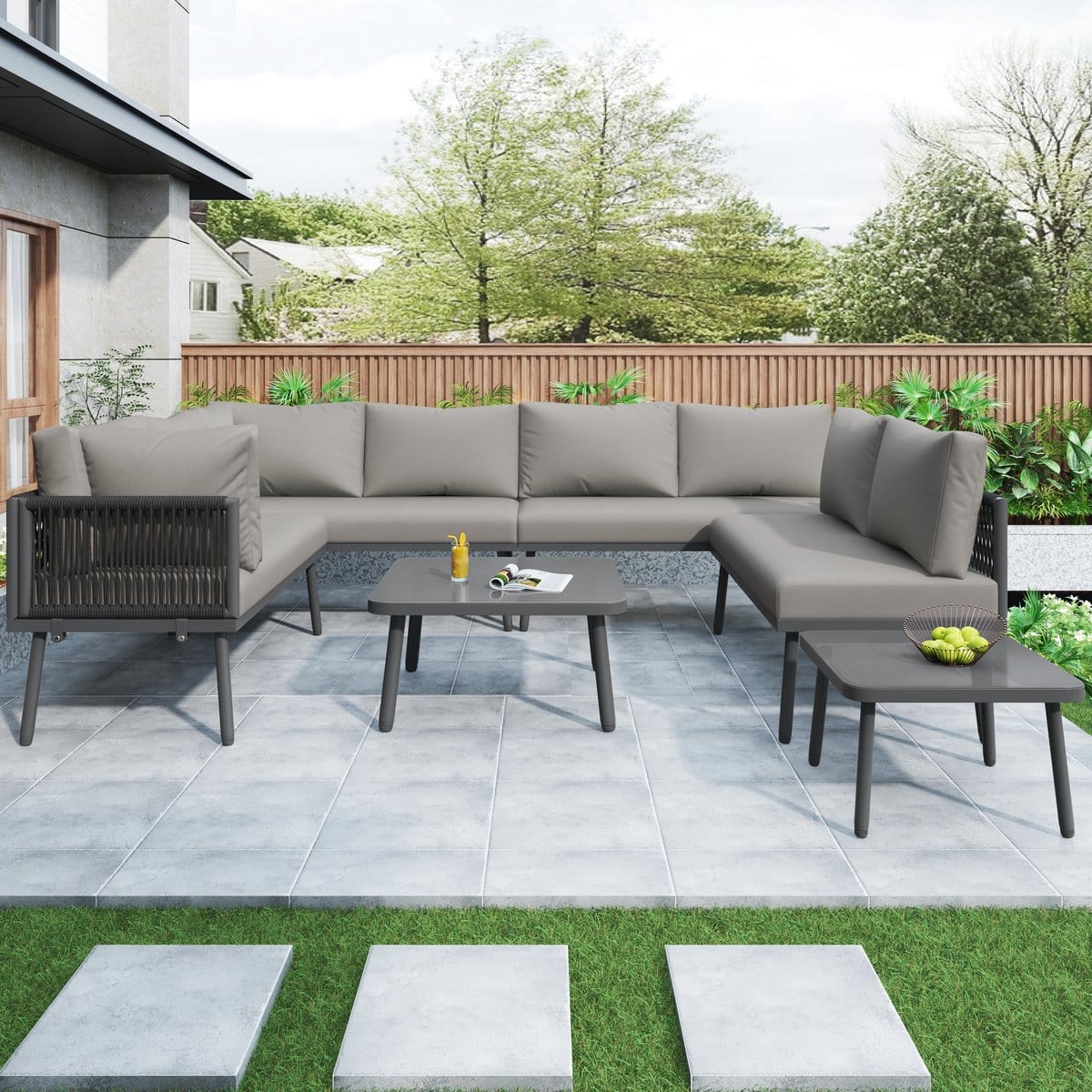 gutent hoek loungesets u vorm 8 personen 2