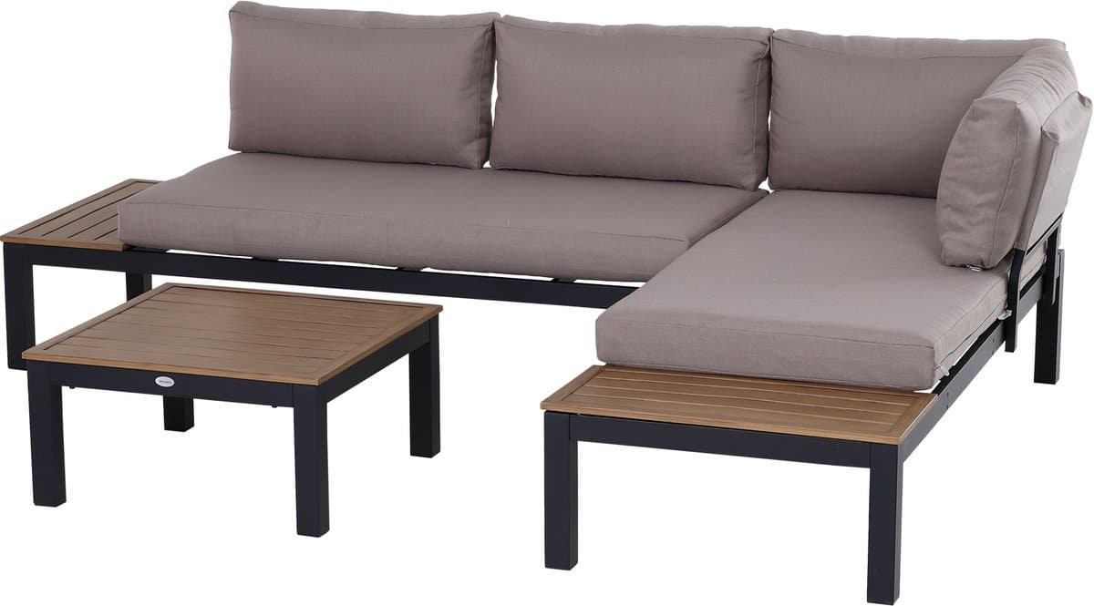 gutent loungesets 3 delig tuinbank met kussens