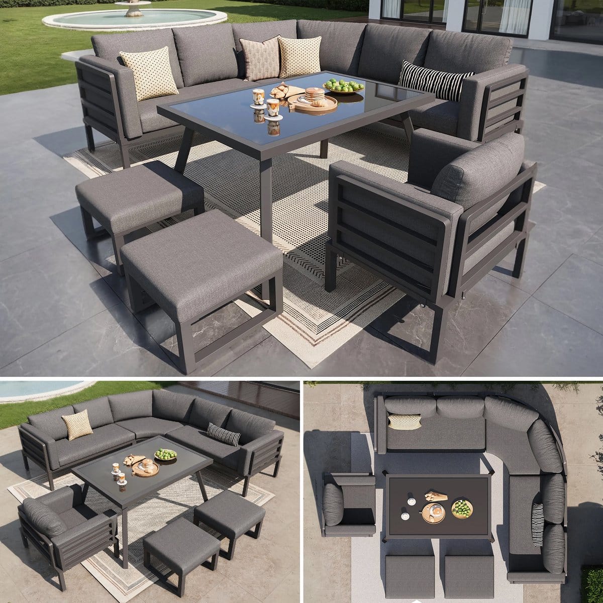 gutent loungesets halve maan bank 8 personen