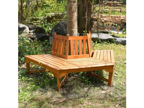 Halfronde Boombank 155 x 78 x 78 cm Eucalyptus Hout