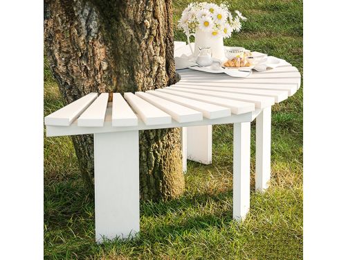 Halfronde Boombank - Zitbank Buiten - Ontspanning Tuinieren - Wikkelontwerp