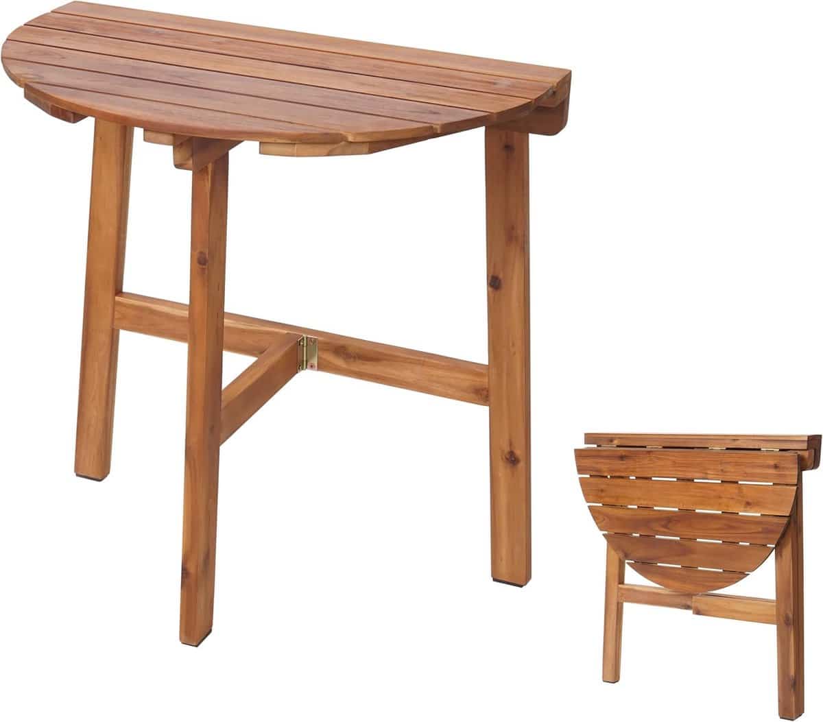 halfronde klaptafel acachout tuin en balkon ruimtebesparend