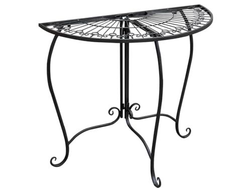 Halfronde metalen bijzettafel in vintage stijl - 80 x 71