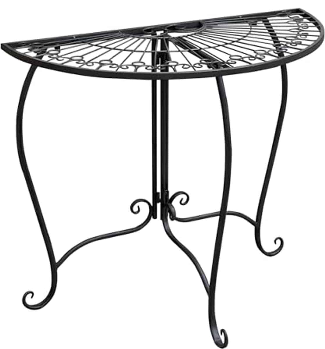 halfronde metalen bijzettafel in vintage stijl 80 x 71