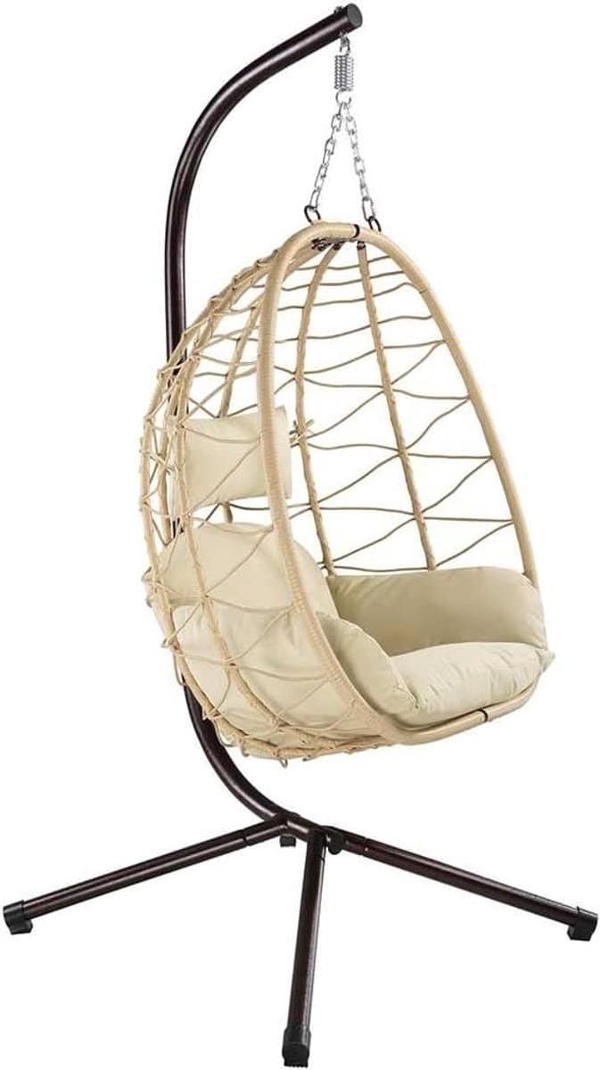 hangstoel nest schommelstoel buiten ontspannen genieten rotan