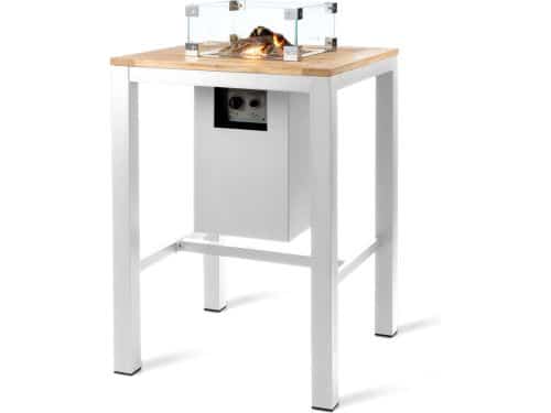 Happy Cocooning Bartafel Vierkant Wit - Aluminium Teakhout - Vierkant