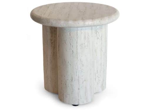 Happy Cocooning Bijzettafel Rib Travertin - Composiet - Bijzettafel Vuurtafel
