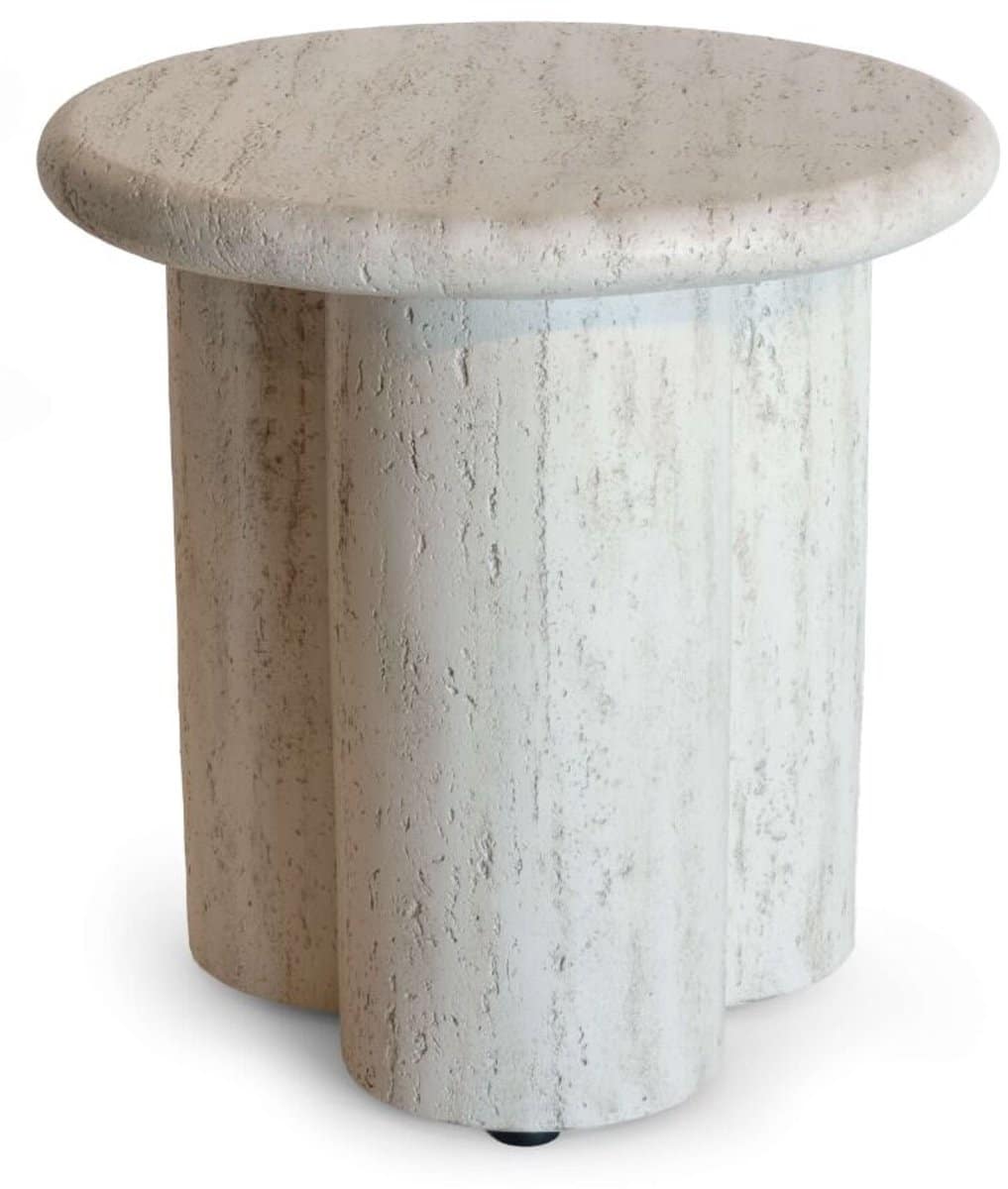 happy cocooning bijzettafel rib travertin composiet bijzettafel vuurtafel