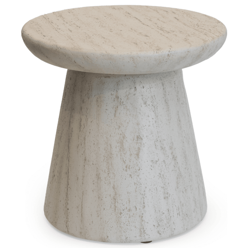 happy cocooning bijzettafel rond 45xh45 cm travertine