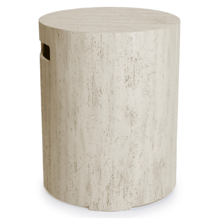 happy cocooning enclosure gasfles cover rond 40xh55 cm travertine