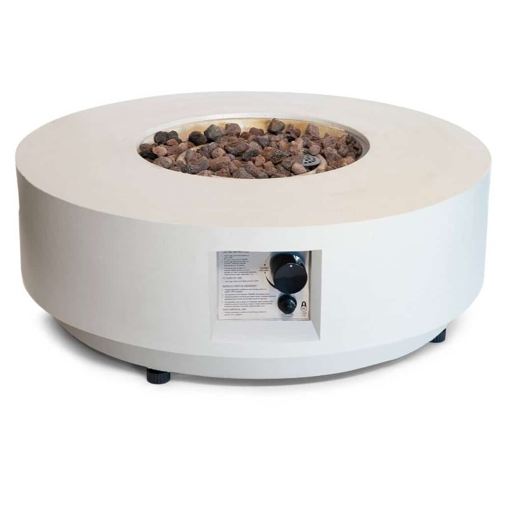 happy cocooning estate vuurtafel rond 76xh34 cm oyster beige